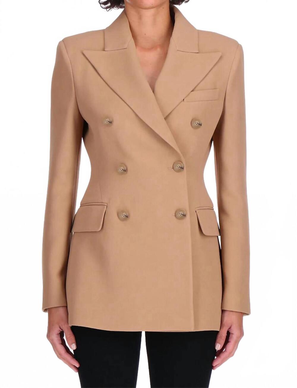 NEW ERMANNO SCERVINO double breasted cady jacket in cornstalk